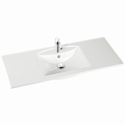 Wall-mounted washbasin - LARISSA 120 - Marmorin - ceramic / with counter / rectangular