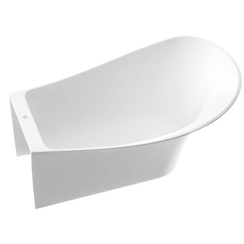 Oval bathtub - MISA L/R - Marmorin - free-standing / composite / white