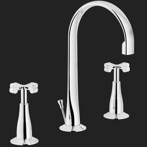 Double-handle washbasin mixer tap - CARLOS PRIMERO: CP212/1CR - Nobili Rubinetterie - countertop / chromed metal / bathroom