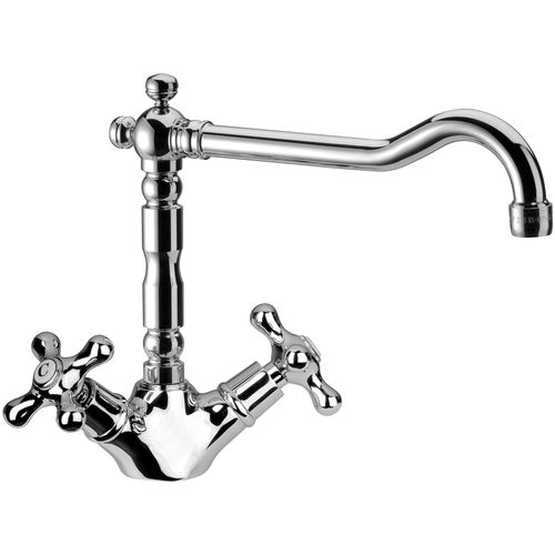 Countertop double-handle mixer tap - 43LIA - Remer Rubinetterie - chrome-plated brass / kitchen / 1-hole