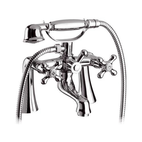 Bathtub double-handle mixer tap - 02LIUK - Remer Rubinetterie - countertop / chrome-plated brass / bathroom