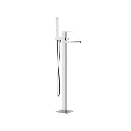 Bathtub mixer tap - Q08 - Remer Rubinetterie - floor-mounted / chrome-plated brass / bathroom