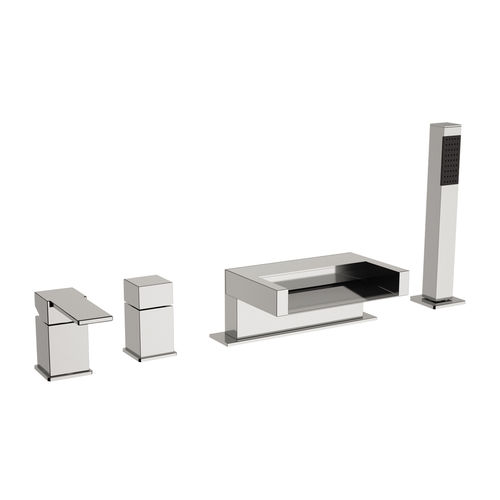 Bathtub mixer tap - QC06 - Remer Rubinetterie - deck mounted / chrome-plated brass / bathroom