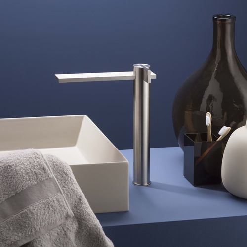 Washbasin mixer tap - PR50AF201INOX - Ritmonio Rubinetterie Srl - countertop / stainless steel / indoor