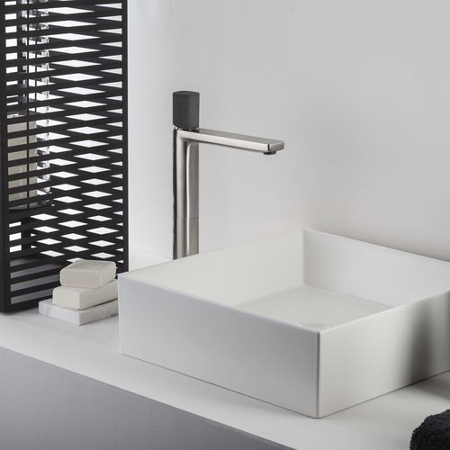 Washbasin mixer tap - PR43AV201IX+PR43MA001M04 - Ritmonio Rubinetterie Srl - countertop / brushed brass / bathroom