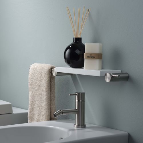 Washbasin mixer tap - E0BA0122DINOX - Ritmonio Rubinetterie Srl - countertop / stainless steel / bathroom