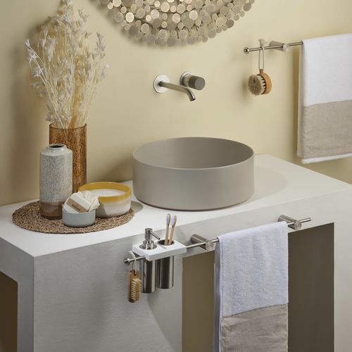 Washbasin mixer tap - E0BA0113SPCICM - Ritmonio Rubinetterie Srl - wall-mounted / stainless steel / bathroom