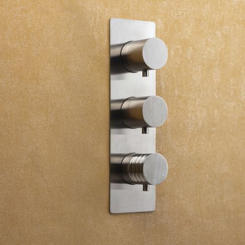 Shower mixer tap - PR51HR101IX+PR51MF003IX - Ritmonio Rubinetterie Srl - wall-mounted / built-in / thermostatic