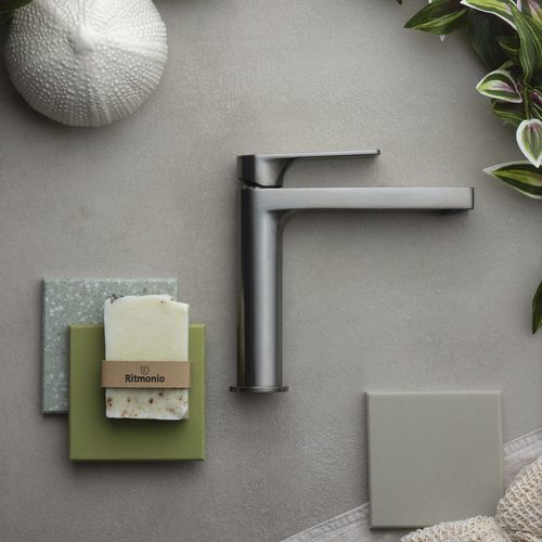 Washbasin mixer tap - PR31AA201IX - Ritmonio Rubinetterie Srl - countertop / chrome-plated brass / bathroom