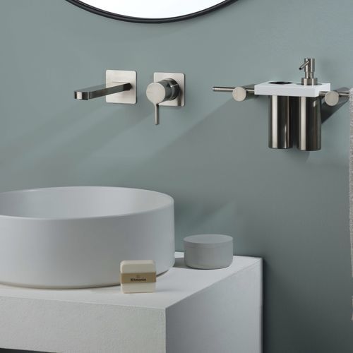 Washbasin mixer tap - PR34AH201IX - Ritmonio Rubinetterie Srl - wall-mounted / built-in / chrome-plated brass