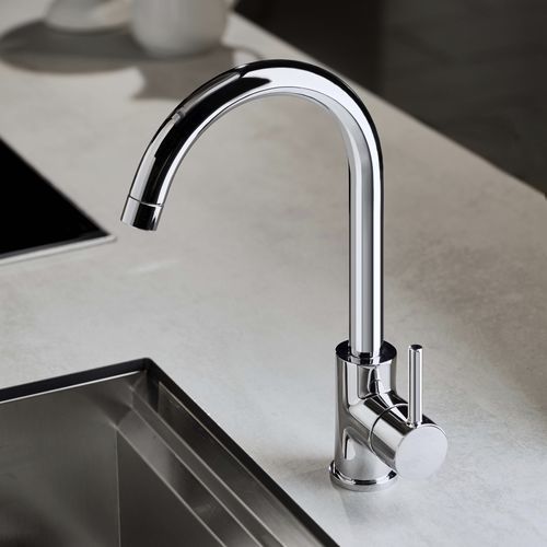 Washbasin mixer tap - E0CU250CRL - Ritmonio Rubinetterie Srl - countertop / chrome-plated brass / kitchen