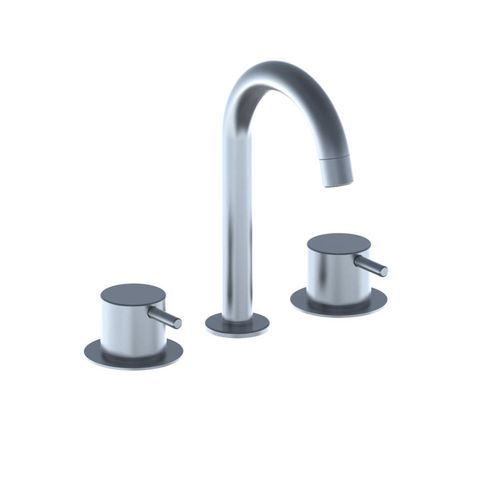 Countertop double-handle mixer tap - HV8 series - VOLA - stainless steel / bathroom / 3-hole