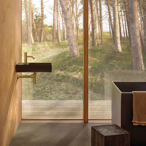 Washbasin mixer tap - HV1E - VOLA - countertop / electronic / stainless steel