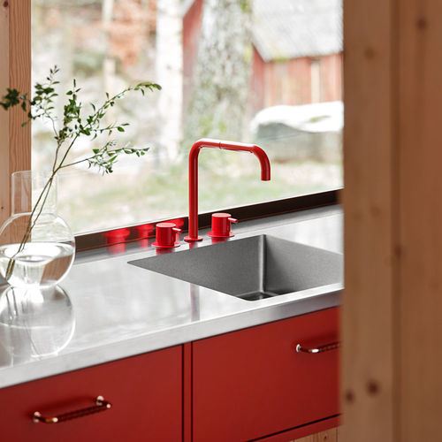 Countertop mixer tap - KV4  - VOLA - metal / kitchen / 3-hole