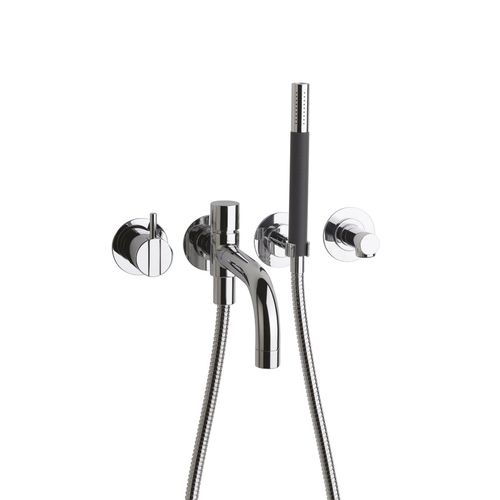 Bathtub mixer tap - 2141DT8T3 series - VOLA - built-in / stainless steel / bathroom