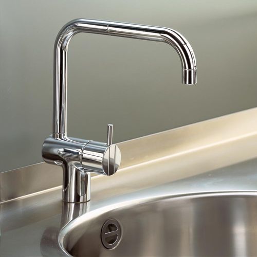 Countertop mixer tap - KV1EB series - VOLA - stainless steel / kitchen / 1-hole