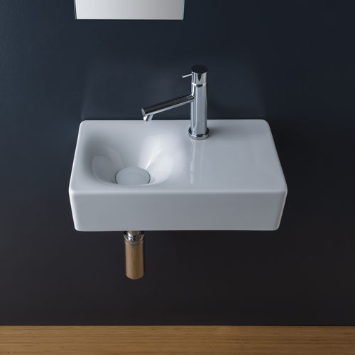 Wall-mounted washbasin - 1523 - Scarabeo Ceramiche - ceramic / with counter / rectangular