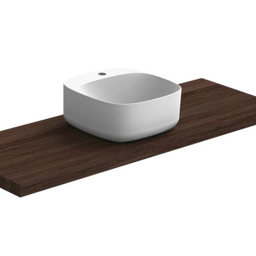 Countertop washbasin - Moon - Scarabeo Ceramiche - ceramic / with mixer tap / square