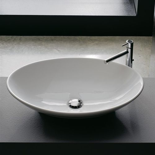 Countertop washbasin - 8045 - Scarabeo Ceramiche - ceramic / oval / without hole