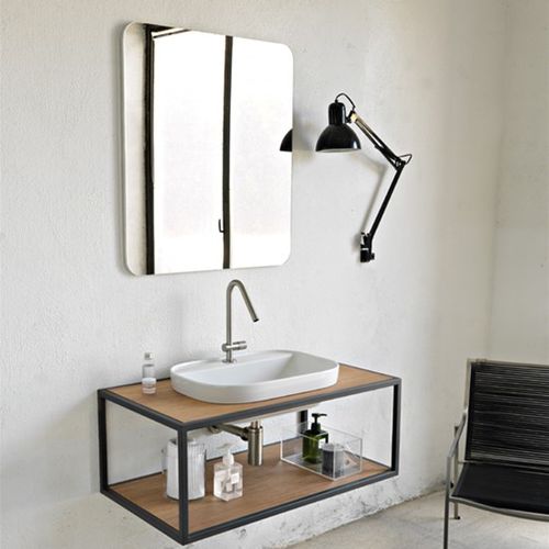 Countertop washbasin - GLAM - Scarabeo Ceramiche - ceramic / rectangular / 3-hole