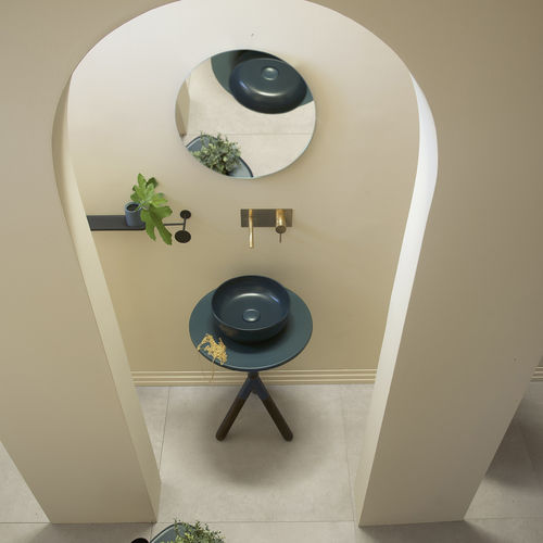 Wooden washbasin stand - CROSS5 - Scarabeo Ceramiche - ceramic