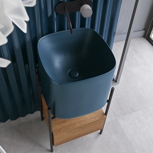 Console washbasin - LAILA - Scarabeo Ceramiche - ceramic / with drawer / with mirror