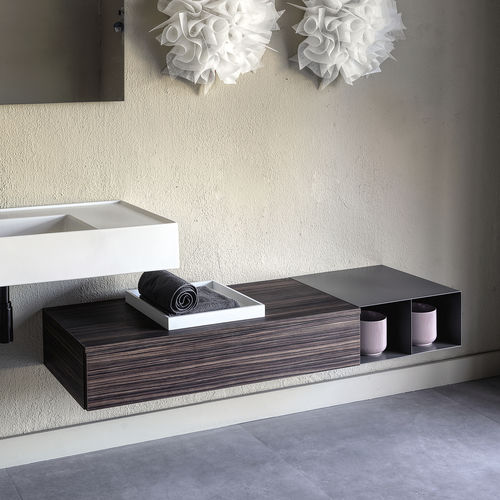Wall-hung washbasin cabinet - SOL6B - Scarabeo Ceramiche - wooden / contemporary / without door