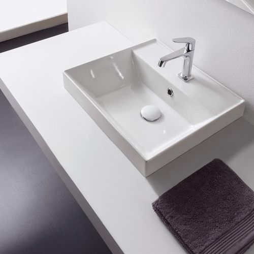 Built-in washbasin - 5108  - Scarabeo Ceramiche - ceramic / rectangular / 1-hole