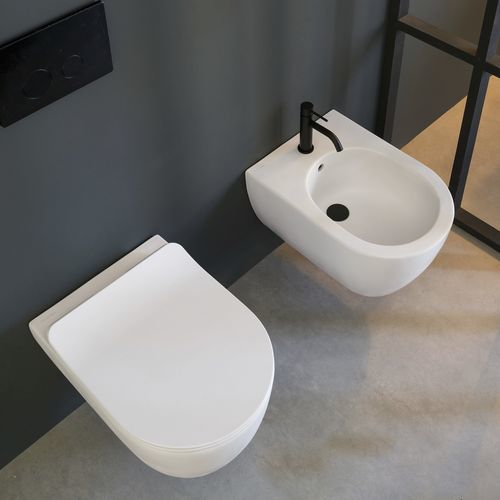 Wall-hung bidet - GLAM - Scarabeo Ceramiche - glazed ceramic / ceramic