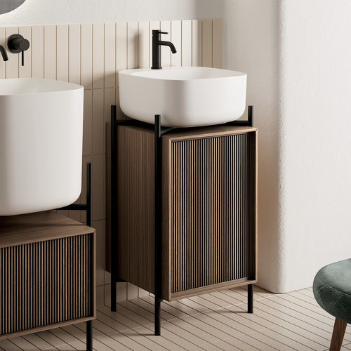 Free-standing washbasin cabinet - LAILA - Scarabeo Ceramiche - wooden / metal / contemporary