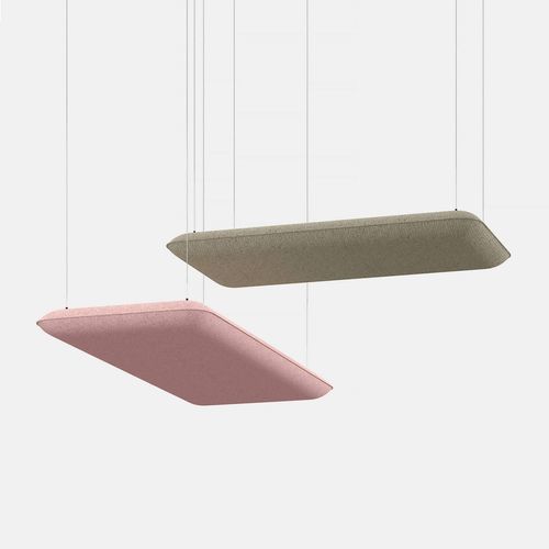 Ceiling acoustic panel - IBEBI - fabric / square / rectangular