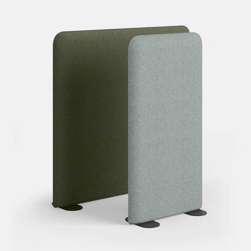 Free-standing acoustic panel - IBEBI - fabric / rectangular / green