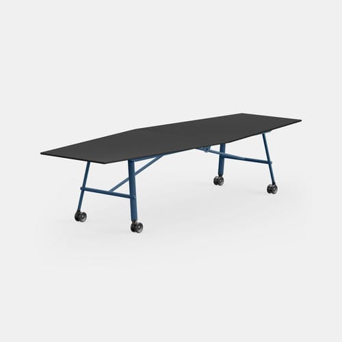 Contemporary work table - TAM TAM TRA - IBEBI - melamine / steel base / trapezoidal