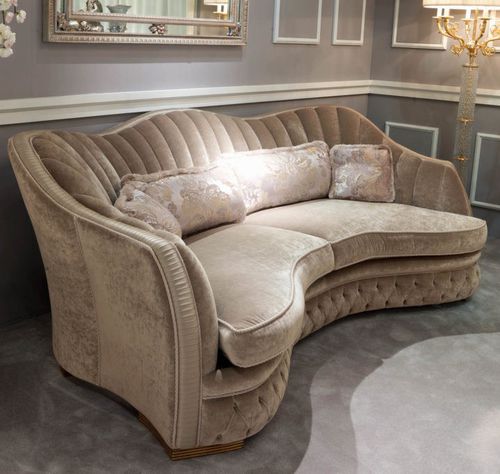 Semicircular sofa - SMERALDO - ZANABONI - classic / velvet / leather
