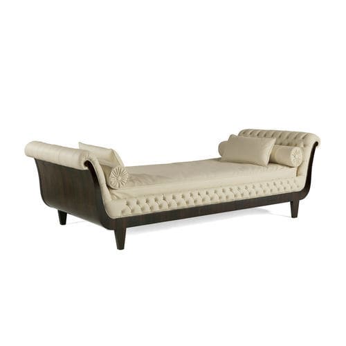 Classic day-bed - FRIDA - ZANABONI - leather / ebony / ebony base