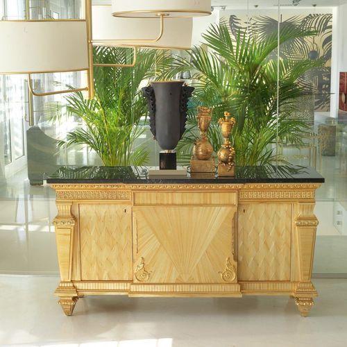 Classic sideboard - W036 - ZANABONI - marble / straw / with swing doors