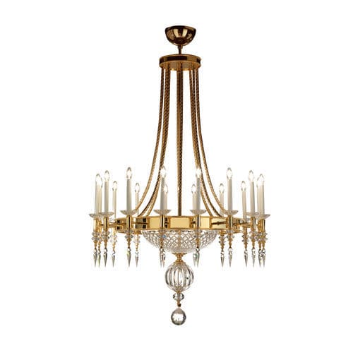 Classic chandelier - L036 - ZANABONI - crystal / nickel / gold