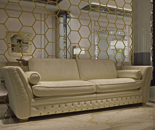 Traditional sofa - CAPRI - ZANABONI - fabric / leather / with removable cushion