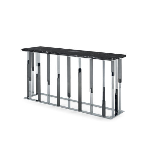 Contemporary sideboard table - RUBEN - ZANABONI - marble / chromed metal base / rectangular