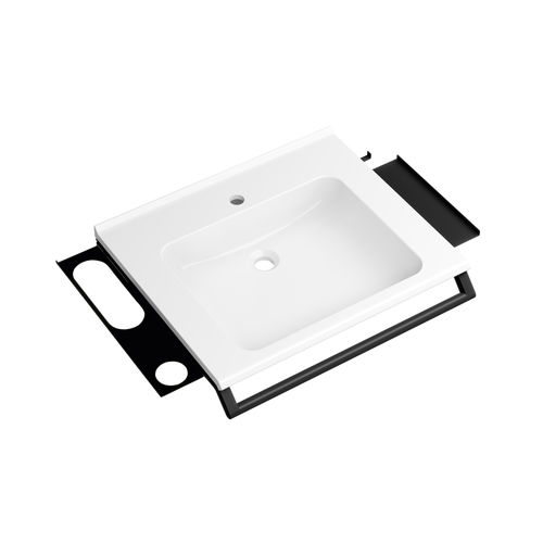 Integrated washbasin - 950.19.073 - HEWI Heinrich Wilke - composite / with towel rack / rectangular