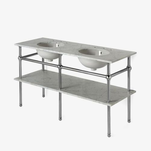 Chrome washbasin stand - PRWS02 - Waterworks - brass