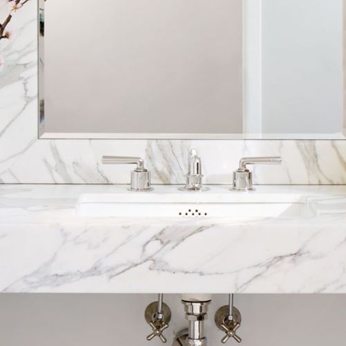 Double-handle washbasin mixer tap - HNLS10 - Waterworks - deck mounted / metal / bathroom
