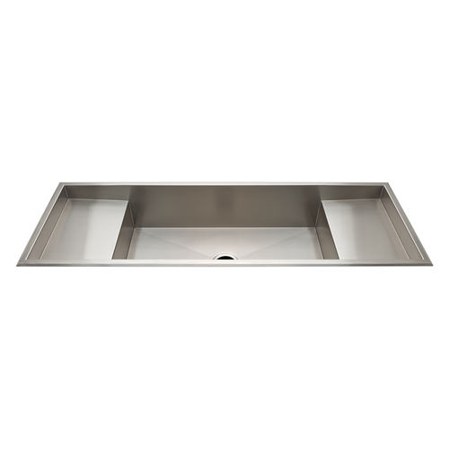 Single-bowl kitchen sink - KRSK62 - Waterworks - with drainboard / stainless steel / overmount