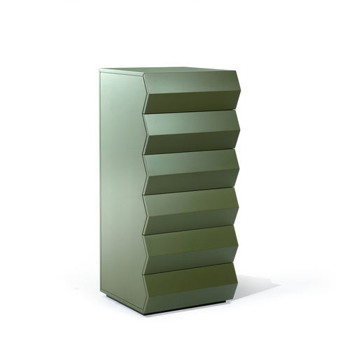 Contemporary chiffonier - Z24  - Zanotta - lacquered MDF / red / green
