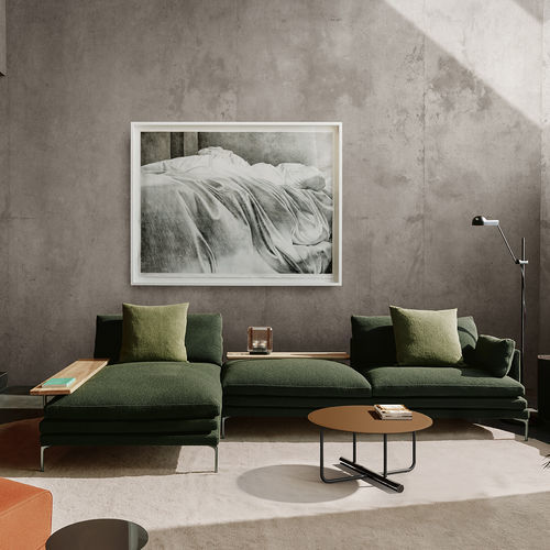 Contemporary coffee table - TOTO - Zanotta - sheet steel / marble / cowhide