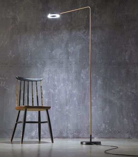Floor-standing lamp - META - ZAVA SRL - aluminum / brass / iron