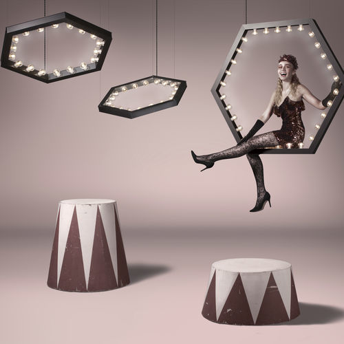 Pendant lamp - Hexagon - JSPR - anodized aluminum / contemporary / corded