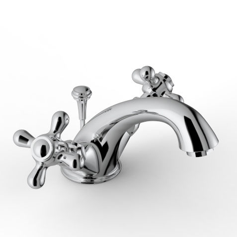 Double-handle washbasin mixer tap - 2002 RLX-030 - ZAZZERI - countertop / chromed metal / bathroom