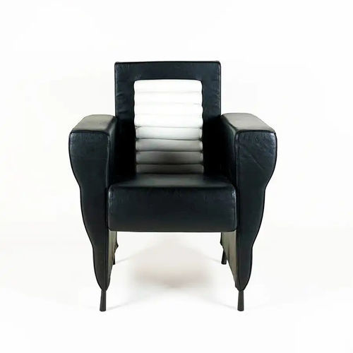 Contemporary armchair - FLESSUOSA - Bernini Gallery - leather / solid wood / white