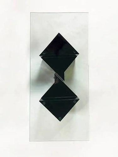 Contemporary coffee table - DIAGONO  - Bernini Gallery - glass / chromed metal base / rectangular